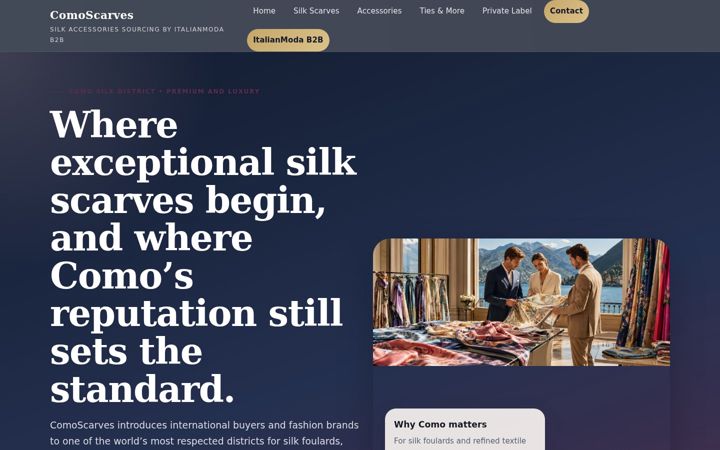 Screenshot of comoscarves.com