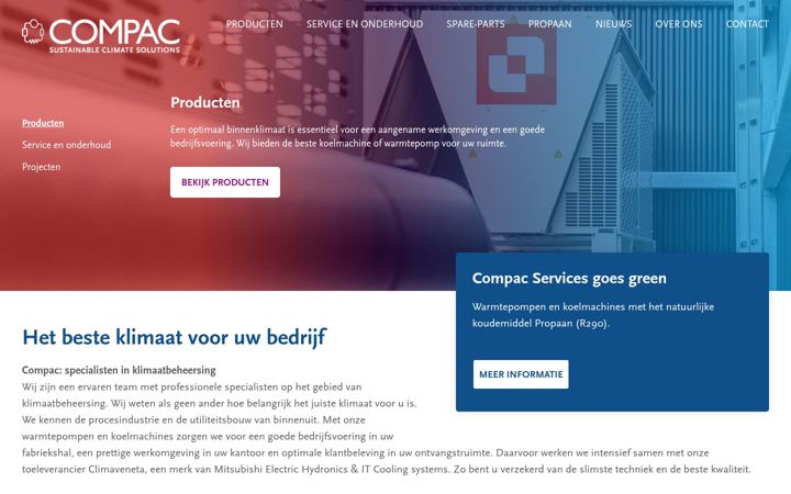 Captura de pantalla de compacservices.nl