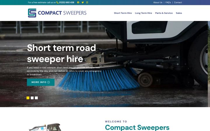 Screenshot of compactsweepers.com