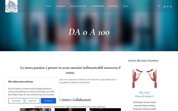 Screenshot ta' compagniateatroda0a100.it