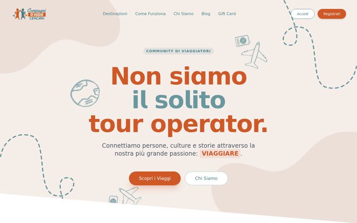 Screenshot of compagnidiviaggiocercasi.com