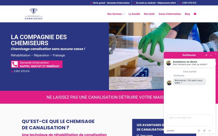 Screenshot of compagnie-chemiseurs.com