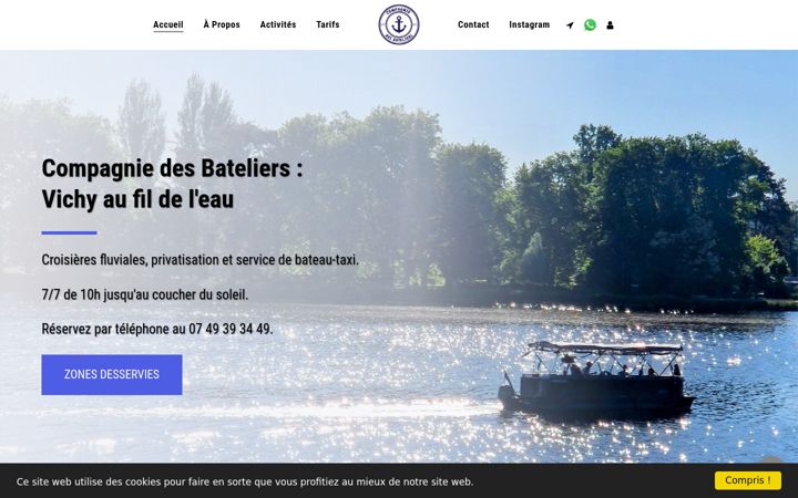 Screenshot of compagnie-des-bateliers.com