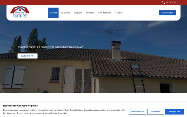Screenshot of compagnie-toiture.com