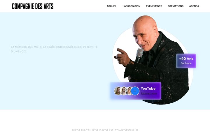 Screenshot ta' compagniedesarts.fr