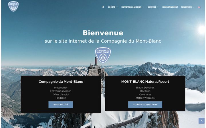 Snímek obrazovky compagniedumontblanc.fr