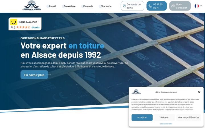 Ekrano kopija compagnondurandpereetfils.fr