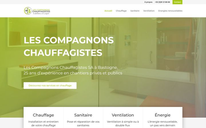 Screenshot of compagnons-chauffagistes.be