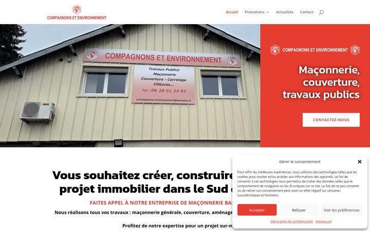 Screenshot of compagnons-environnement.fr