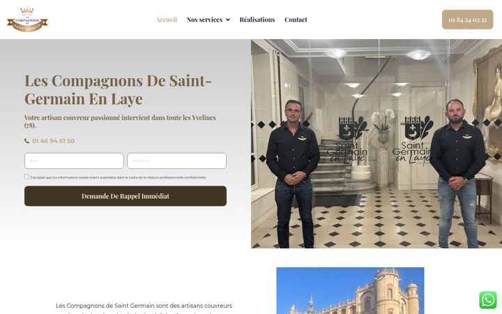 Ekrano kopija compagnons-saint-germain.fr