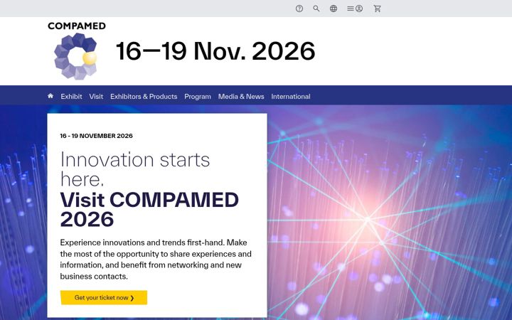 Screenshot of compamed-tradefair.com