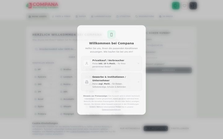Screenshot of compana.de
