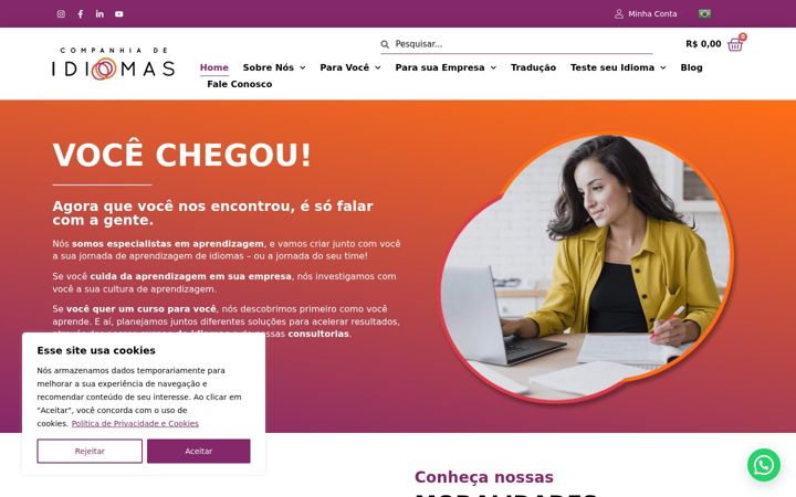 Snímek obrazovky companhiadeidiomas.com.br