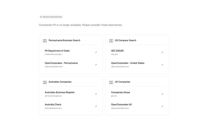 Screenshot of companiespa.com