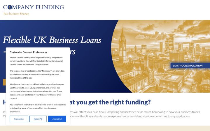 Ekrano kopija company-funding.co.uk
