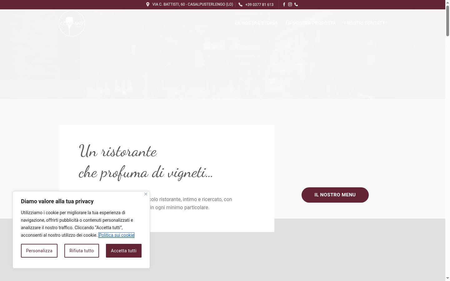Captura de pantalla del banner de consentimiento mostrado antes de cualquier interacción