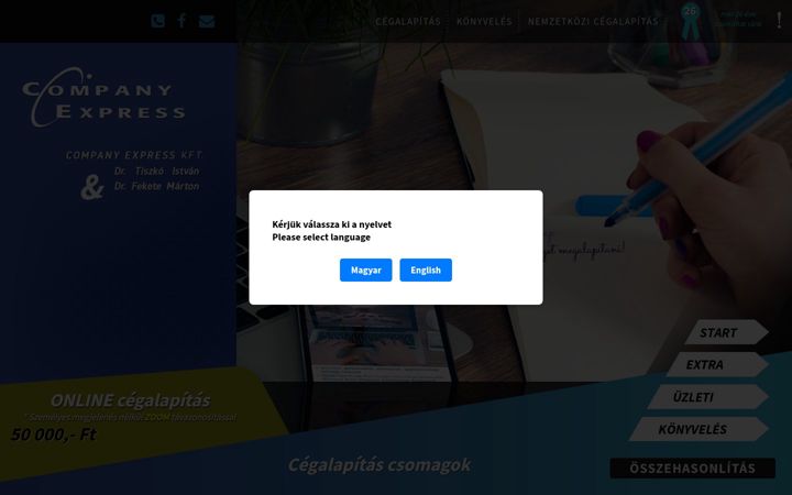 Screenshot of companyexpress.hu