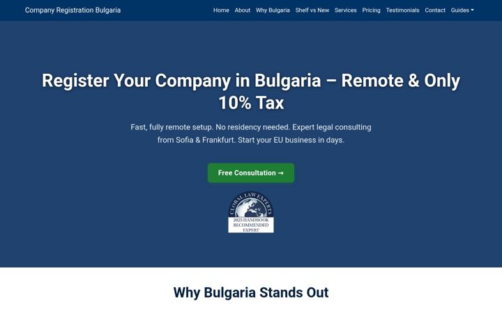 Screenshot of companyformation.bg