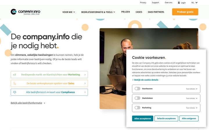 Screenshot of companyinfo.nl
