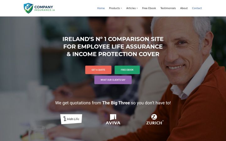 Capture d'écran de companyinsurance.ie