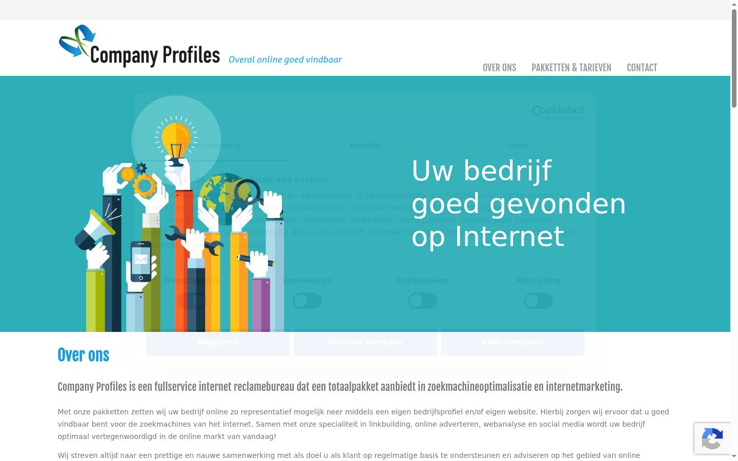Screenshot des Einwilligungsbanners vor jeglicher Interaktion