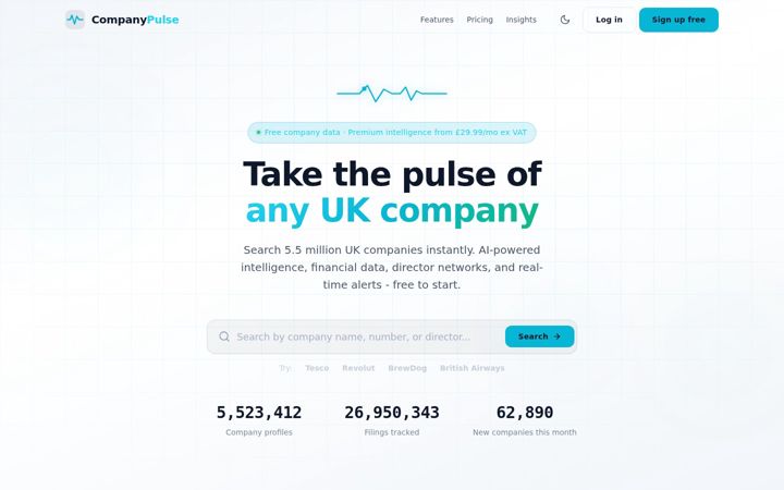 Screenshot of companypulse.co.uk