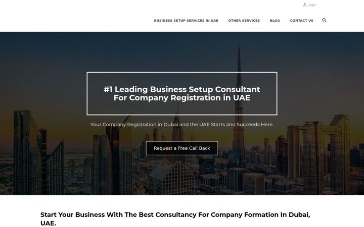 Screenshot of companyregistrationinuae.com