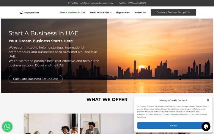 Screenshot of companysetupuae.com