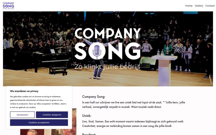 Screenshot of companysong.nl