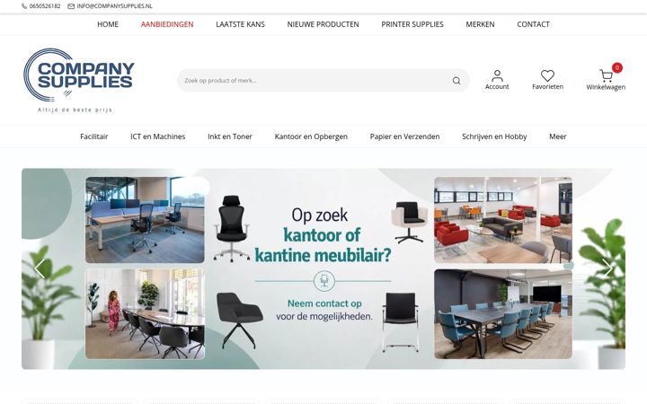 Captura de pantalla de companysupplies.nl