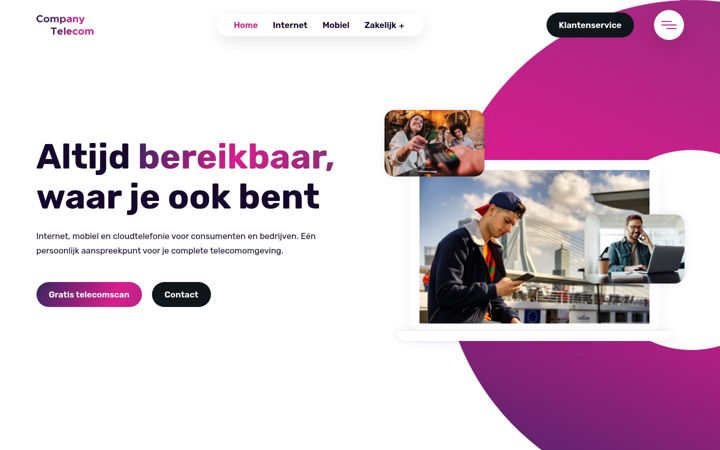 Captura de pantalla de companytelecom.nl