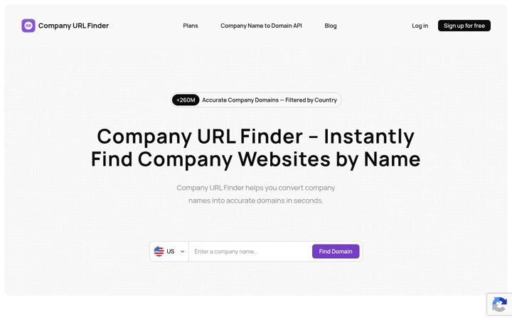 Screenshot of companyurlfinder.com