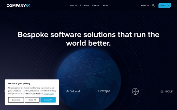 Screenshot of companyx.com