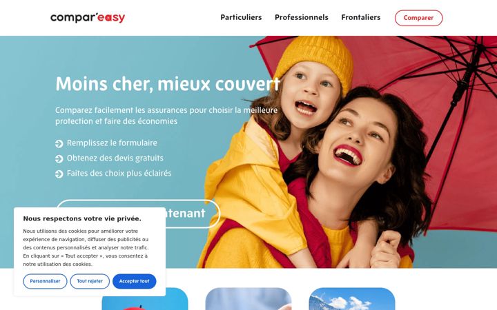 Screenshot of compar-easy.ch