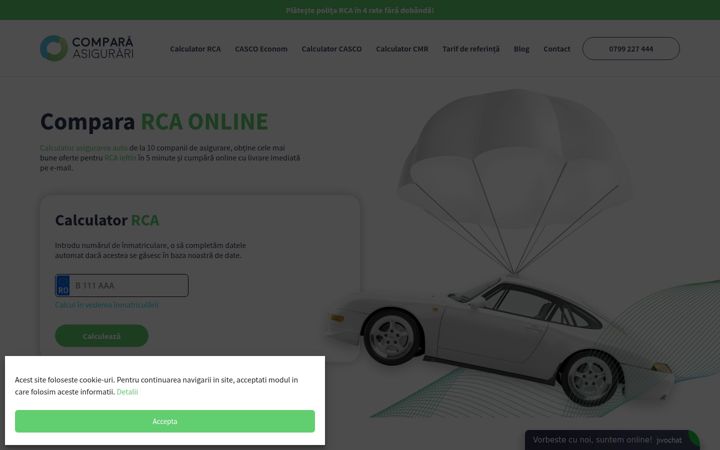Screenshot of compara-asigurari.ro