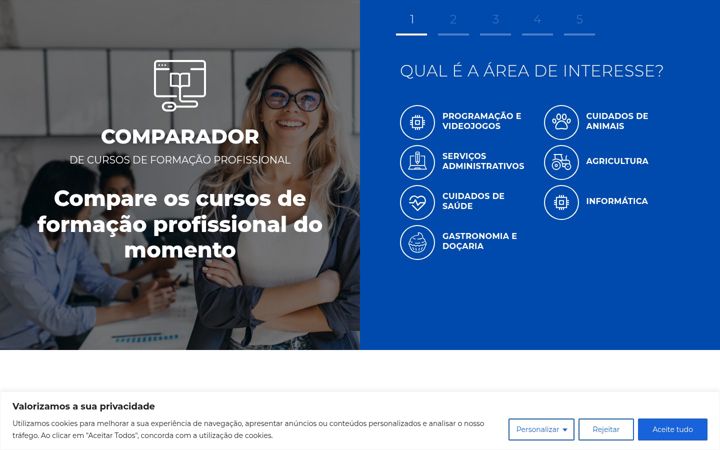 Skärmbild av compara-cursos-formacao.pt