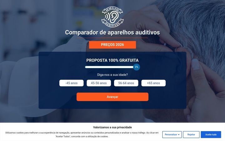 Screenshot of comparador-aparelhos-auditivos.com
