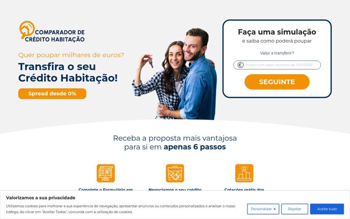 Screenshot of comparador-credito-consolidado.pt