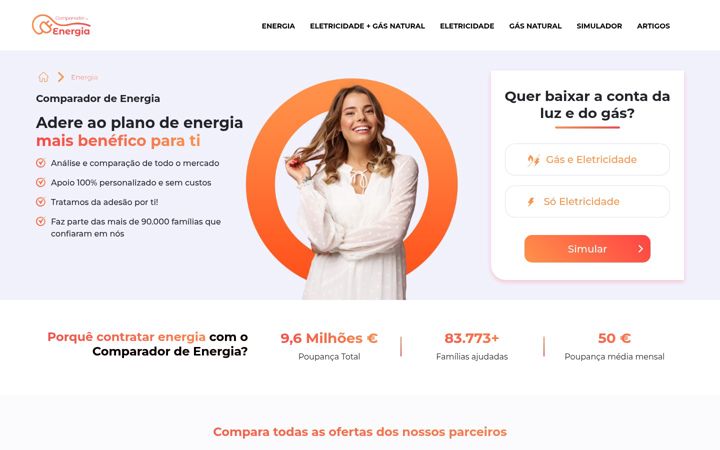 Screenshot of comparador-de-energia.pt
