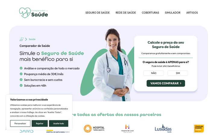 Screenshot of comparador-de-saude.com
