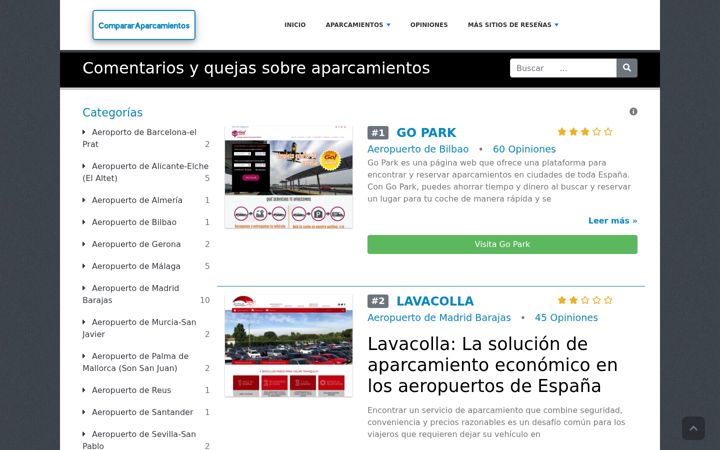 Screenshot of compararaparcamientos.es