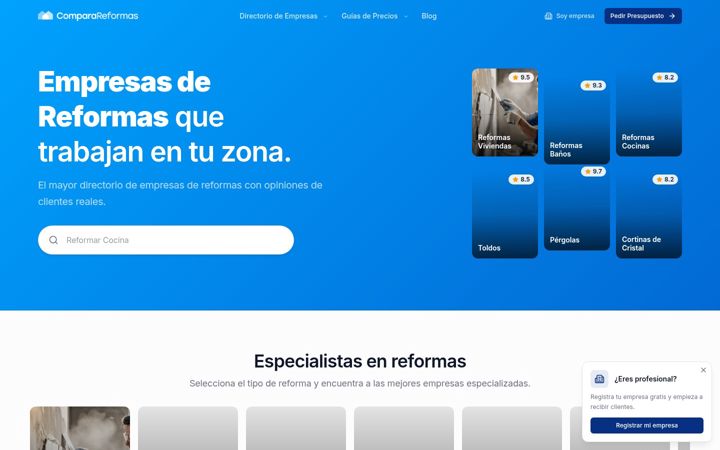 Screenshot of comparareformas.com