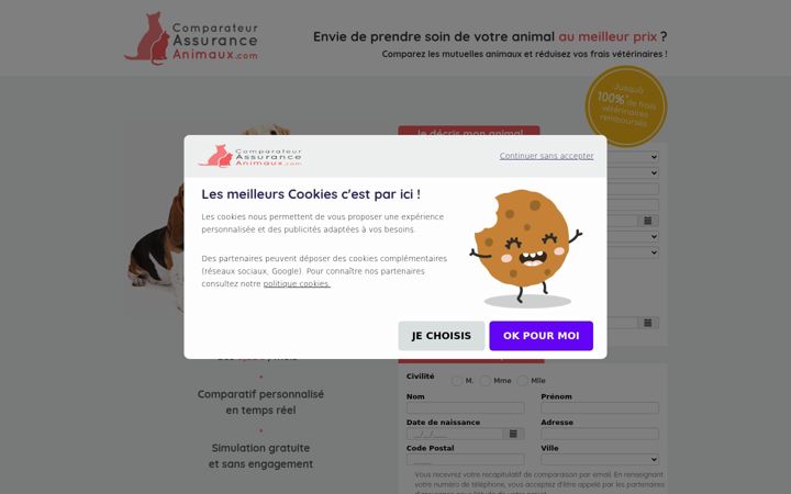 Screenshot of comparateur-assurance-animaux.com