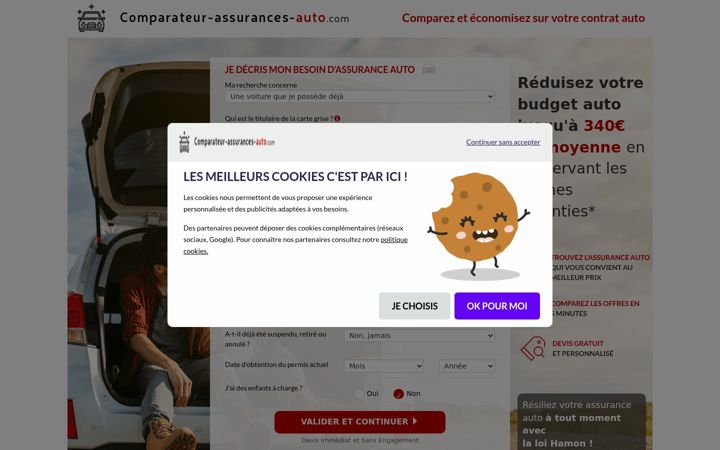 Screenshot of comparateur-assurances-auto.com