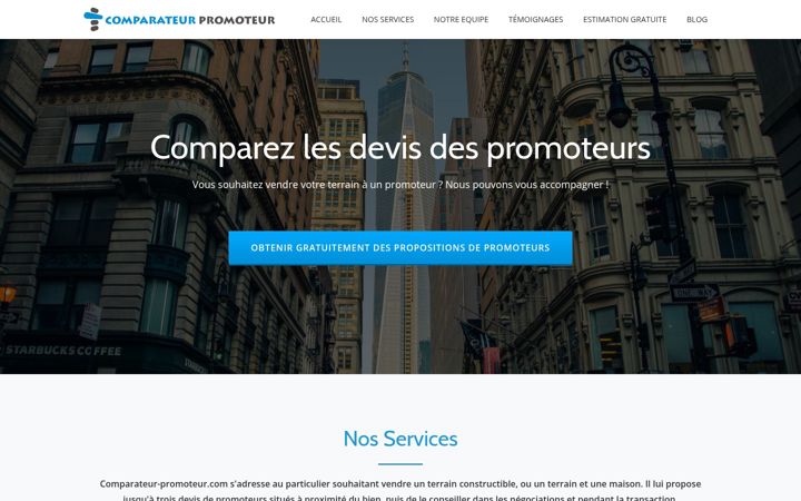 Screenshot of comparateur-promoteur.com