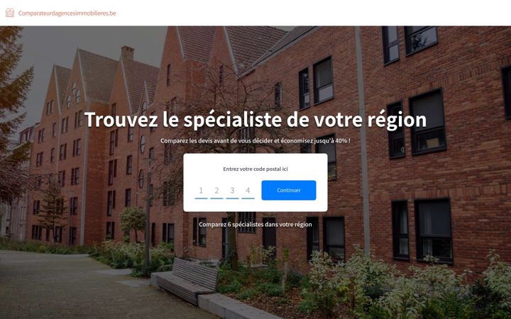 Screenshot of comparateurdagencesimmobilieres.be