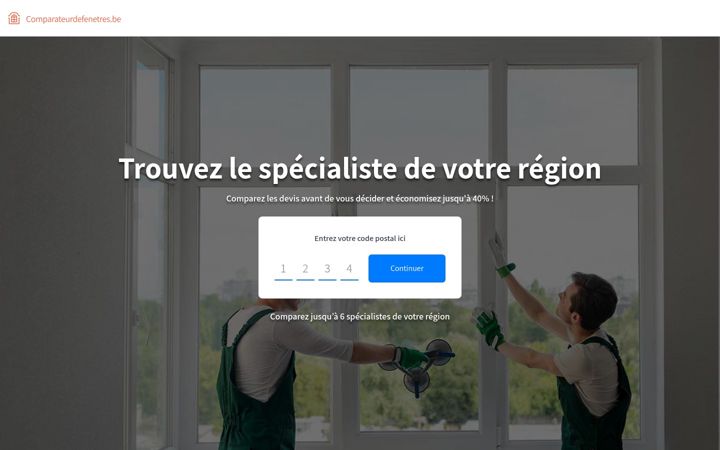 Screenshot of comparateurdefenetres.be