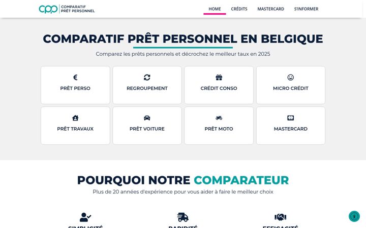 Screenshot of comparatif-pret-personnel.be