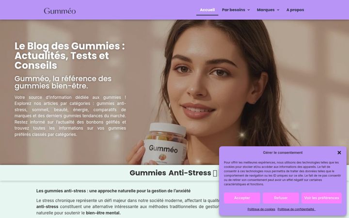 Screenshot of comparatifgummies.fr