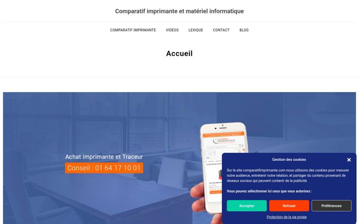 Screenshot of comparatifimprimante.com